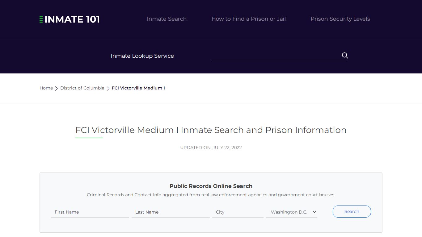 FCI Victorville Medium I Inmate Search | Lookup | Roster